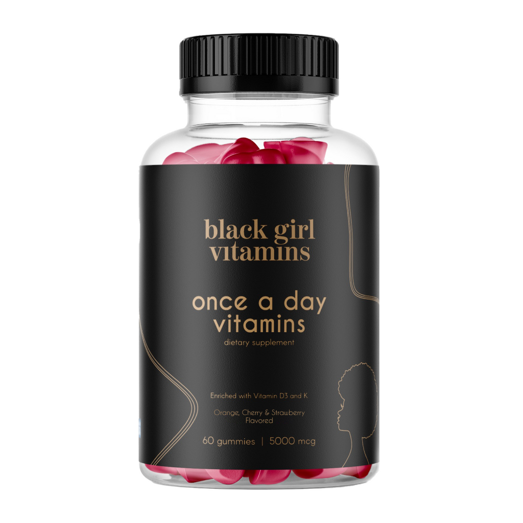 Black Girl Vitamins once a day vitamins dietary supplement, orange, cherry & strawberry flavored, 60 gummies
